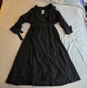 Vintage 1980s Hugo of London Original Rainmac Black Belted Trench